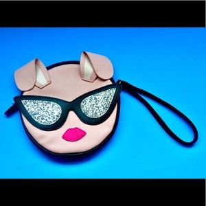 Betsey Johnson Pink Bunny Rabbit Wristlet Purse